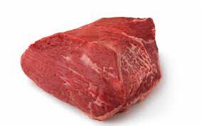 raw bottom round roast on white paper