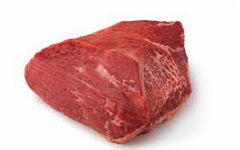 raw bottom round roast on white paper