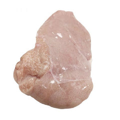 A single piece of veal sweetbread, isolated on a white background.